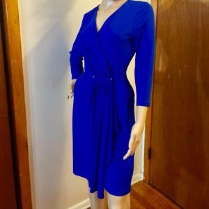 Sexy Royal Blue Michael Kors Faux Wrap Dre…